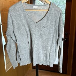 Fine Knitwear By Cotton On Womens Gray V Neck Pullover Sweater Size Small